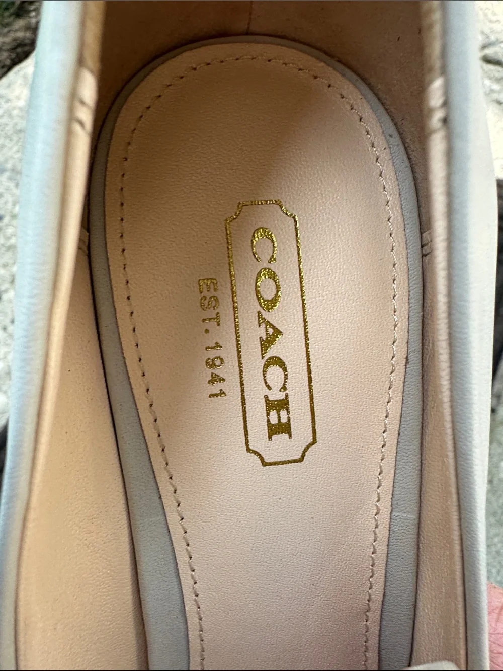 Coach NWB Round-Toe Platform Heels with Logo-Print Accents
